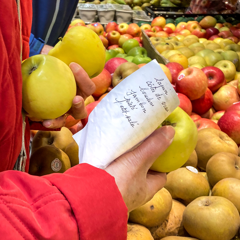 Ein französischer Einkaufszettel