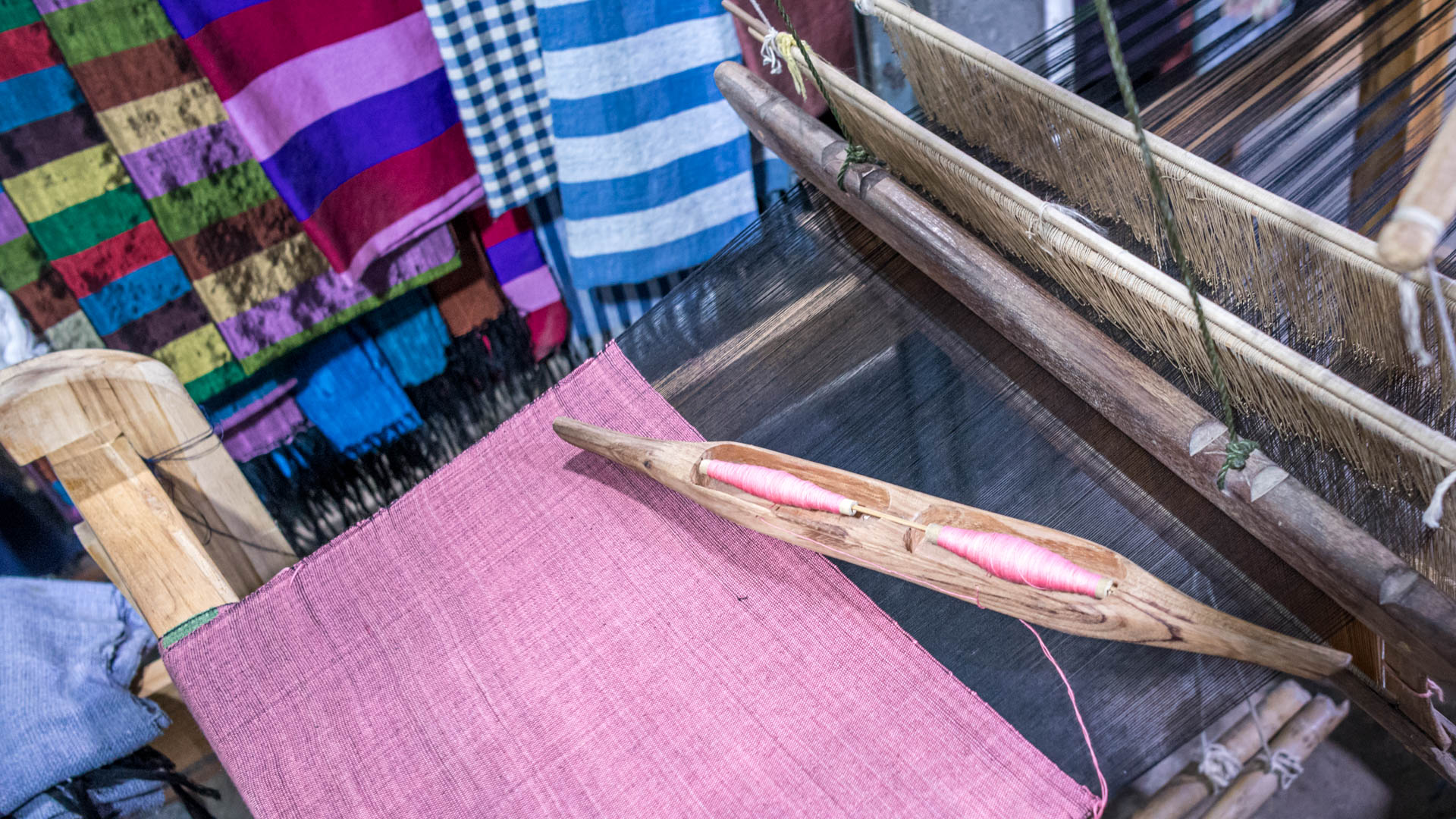Traditionelle Seiden-Weberei