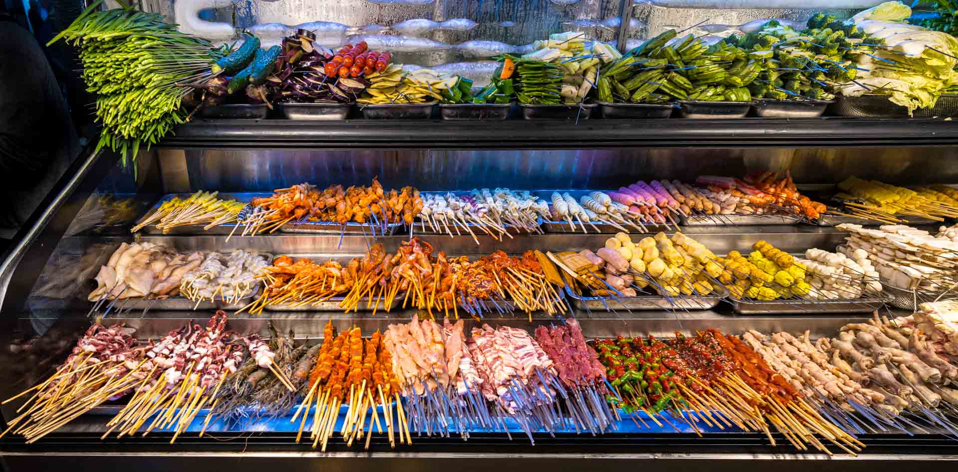 Spießauswahl am "Chinesischen Buffet"