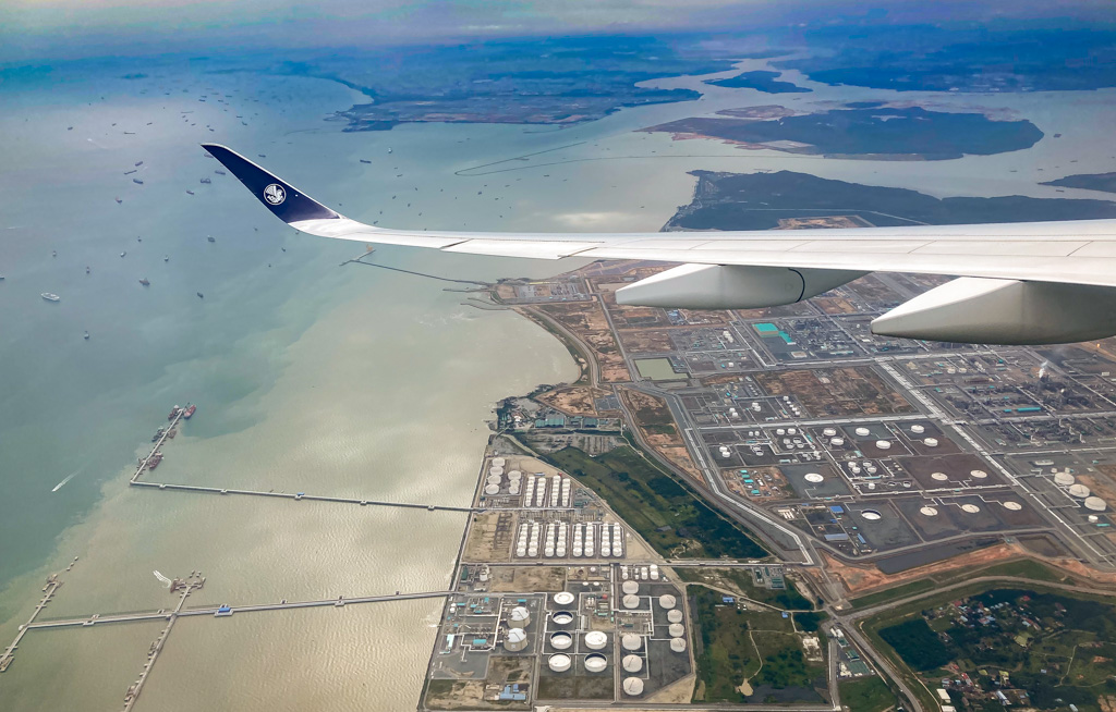 Anflug auf Singapur