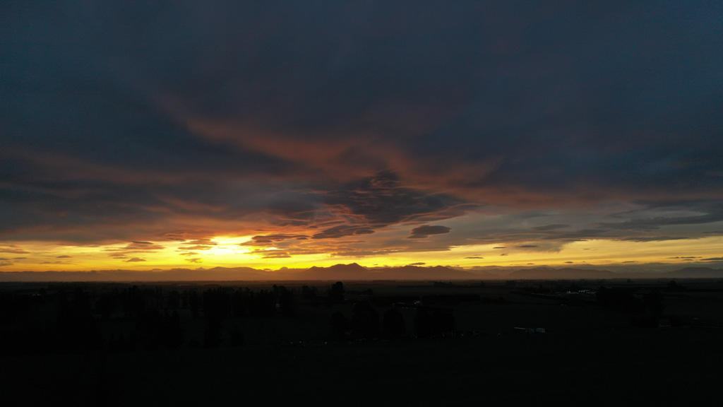 Sunset at Tinwald Campsite