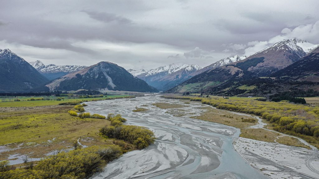 Dart River Delta, view to Mt. Earnslaw