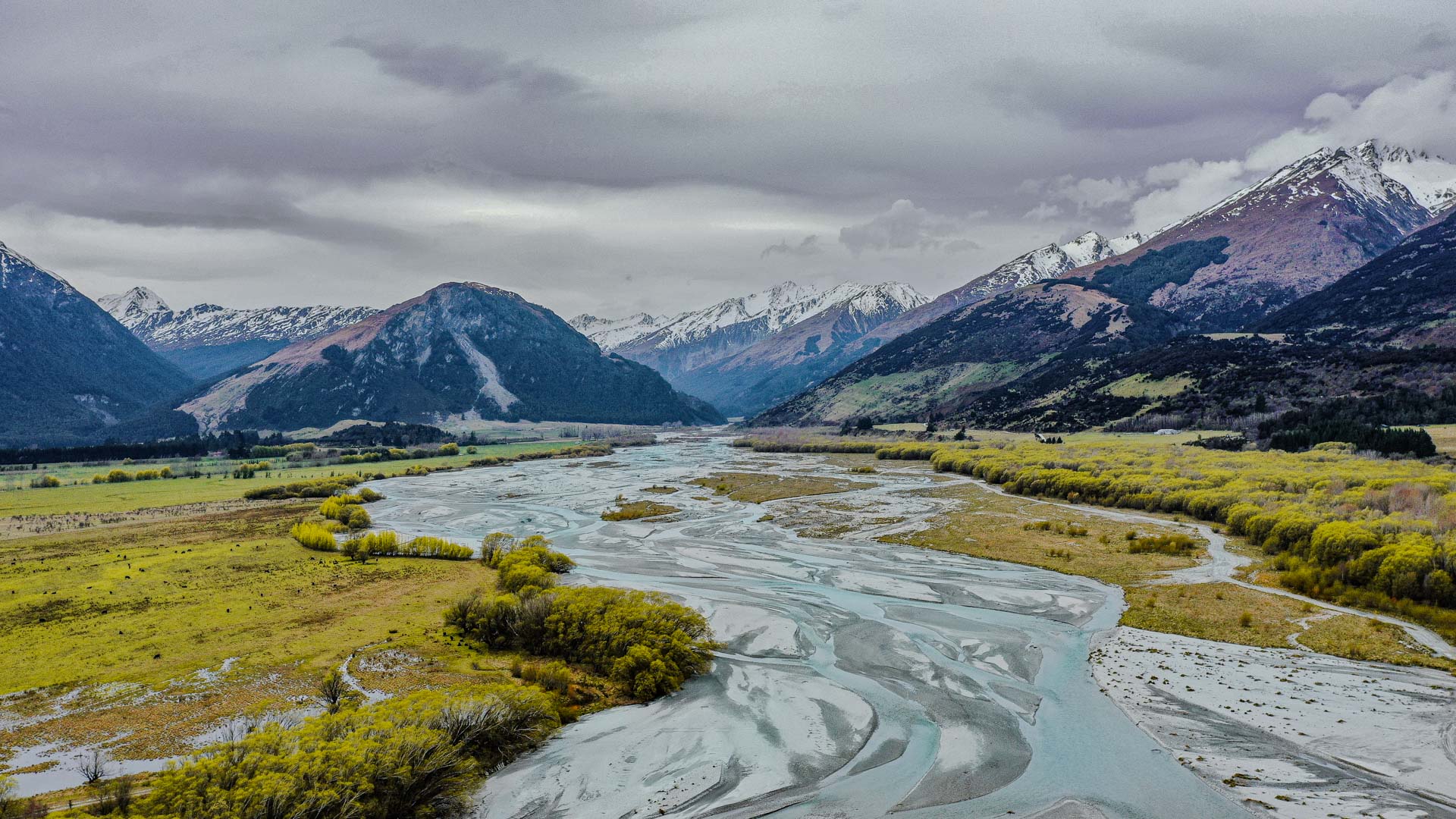 Dart River Delta, view to Mt. Earnslaw