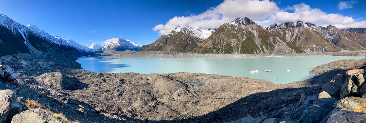 Tasman Glacier Lake mit Mt. Johnson