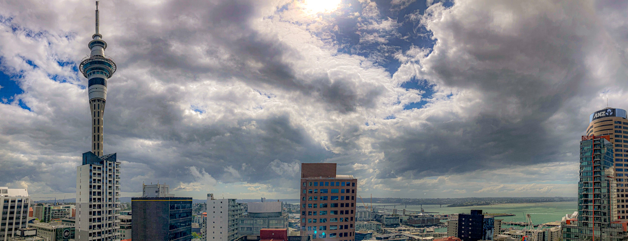 Auckland Skyline with Tower and Harbour Bridge