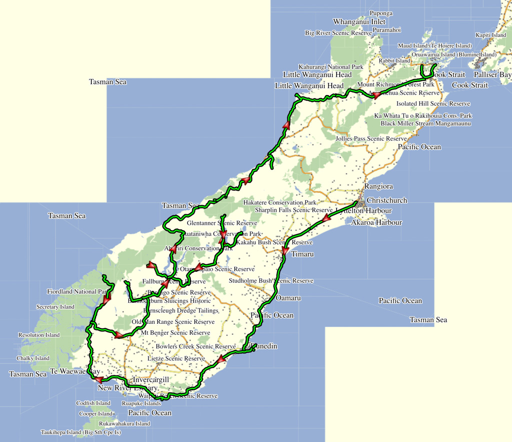 Neuseeland Route 1: Die Südinsel