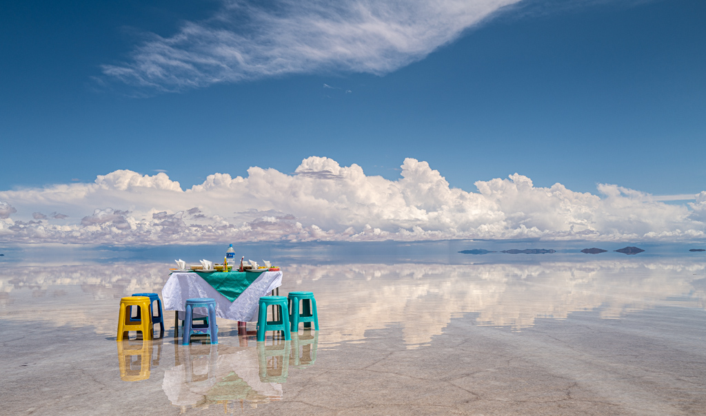 Lunch im Salar de Uyuni