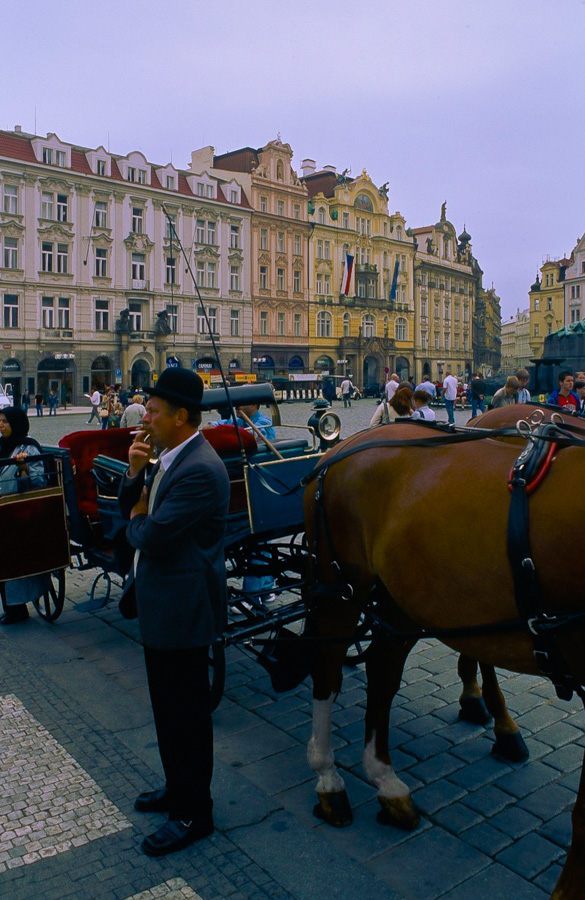 Droschke am Altstädter Ring, Staroměstské náměstí, Prag