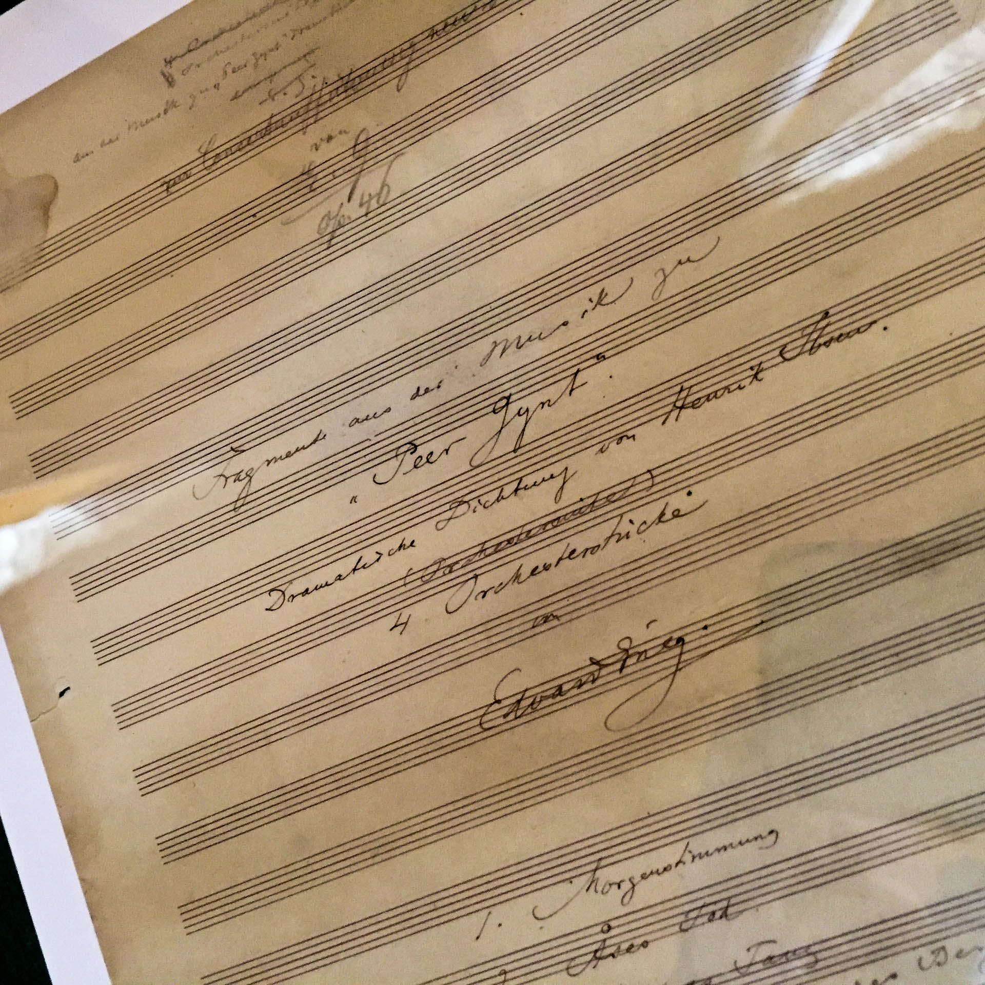 Peer Gynt, Original sheet music by Edvard Grieg