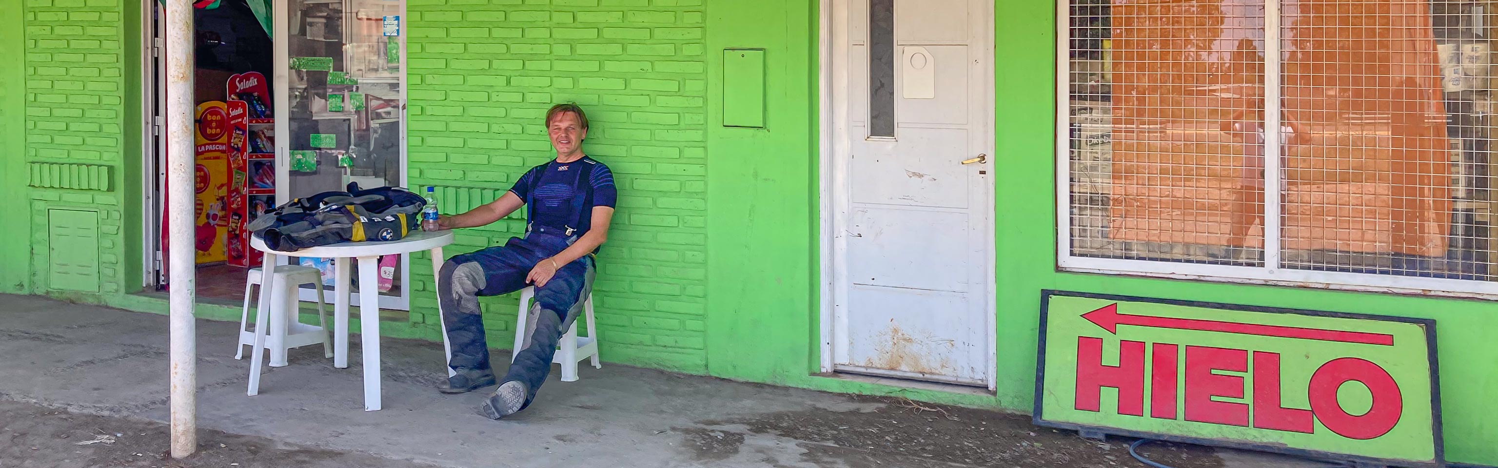 Pause in Picún Neufú, Argentinien