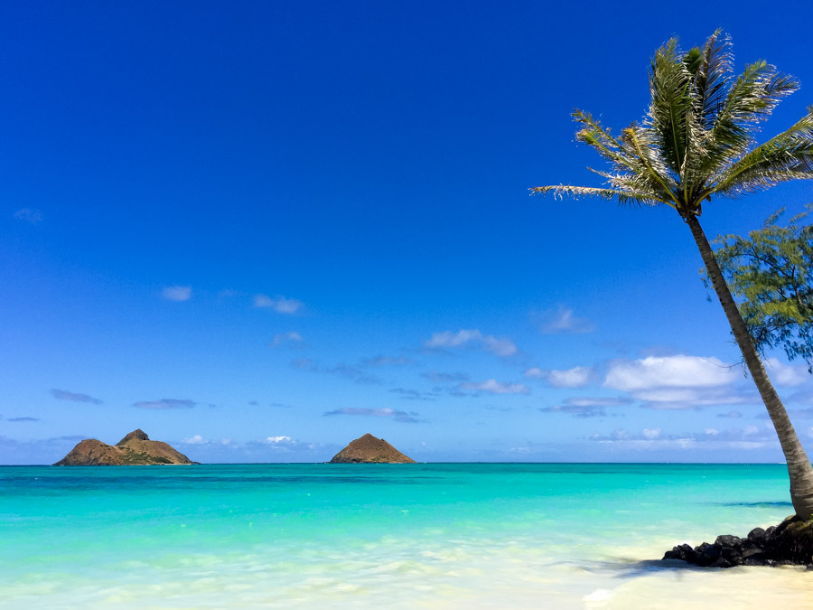 Mokulua Island and Moku Iki from Lanakai Beach