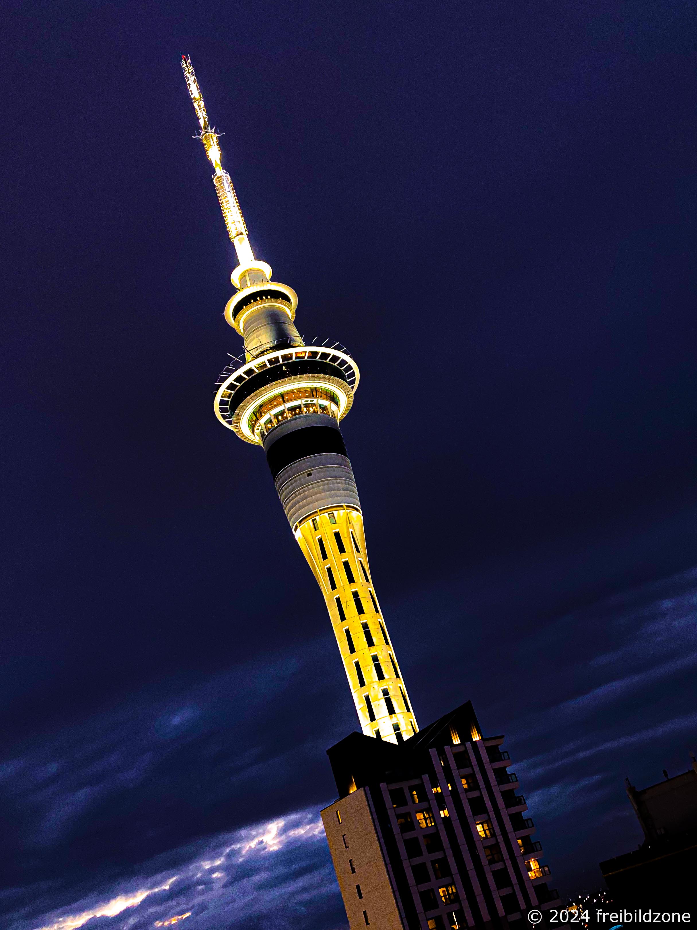 Illuminated Sky Tower, Auckland