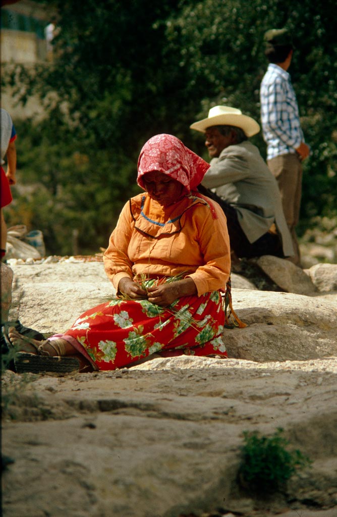 Woman waits for the train, Posada Barrancas, Mexico