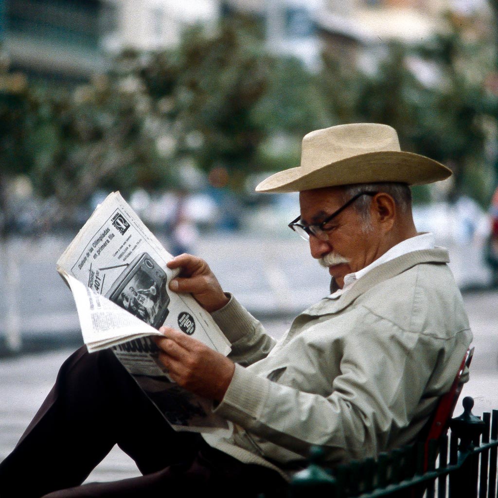 Man with newspaper, Mexico City