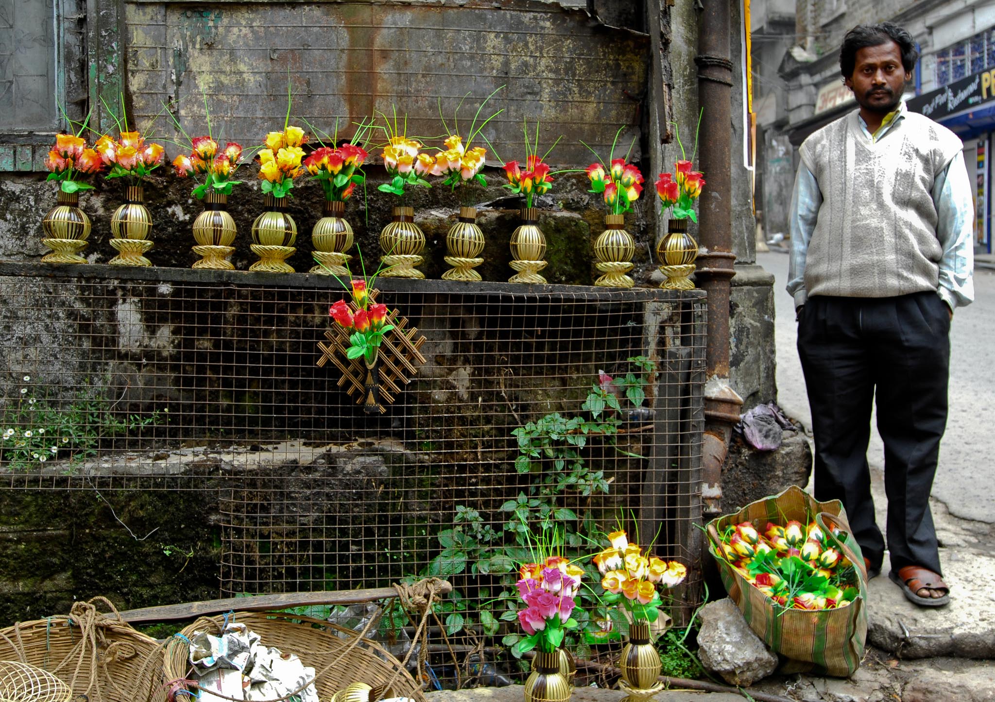 Flower seller, Darjeeling, India