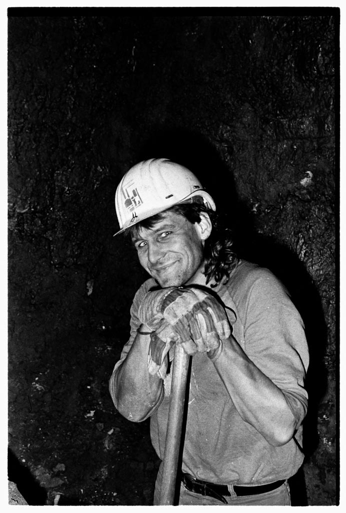 Worker in pit furnace, Duisburg, Germany