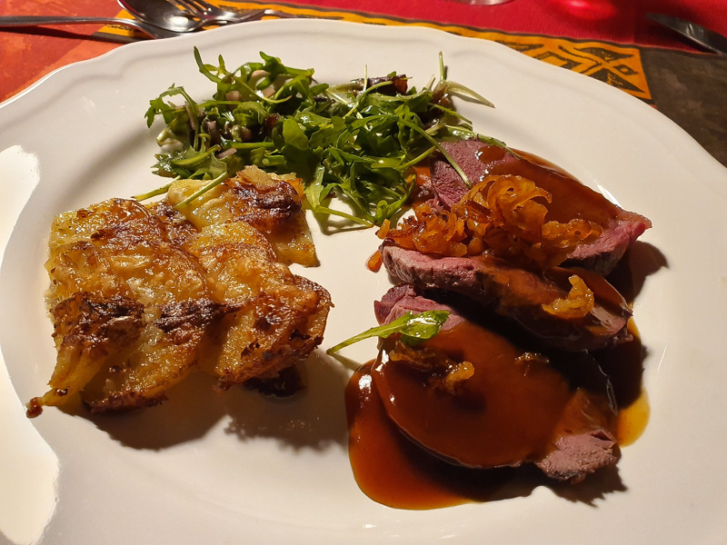 Magret de canard a l´orange avec Gratin Dauphinois