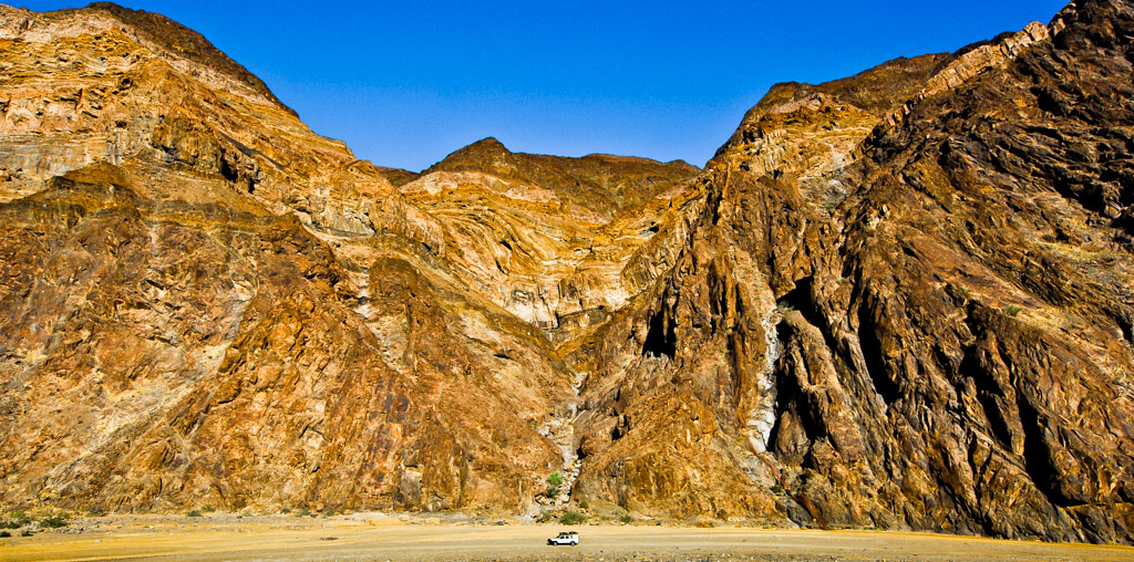 Off-Road through dry river bed