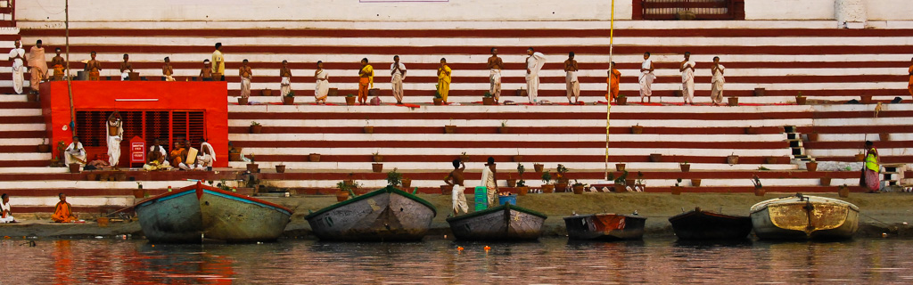 Morning gym ceremony at Shankaracharya Ghat, Varanasi, Uttar Pradesh