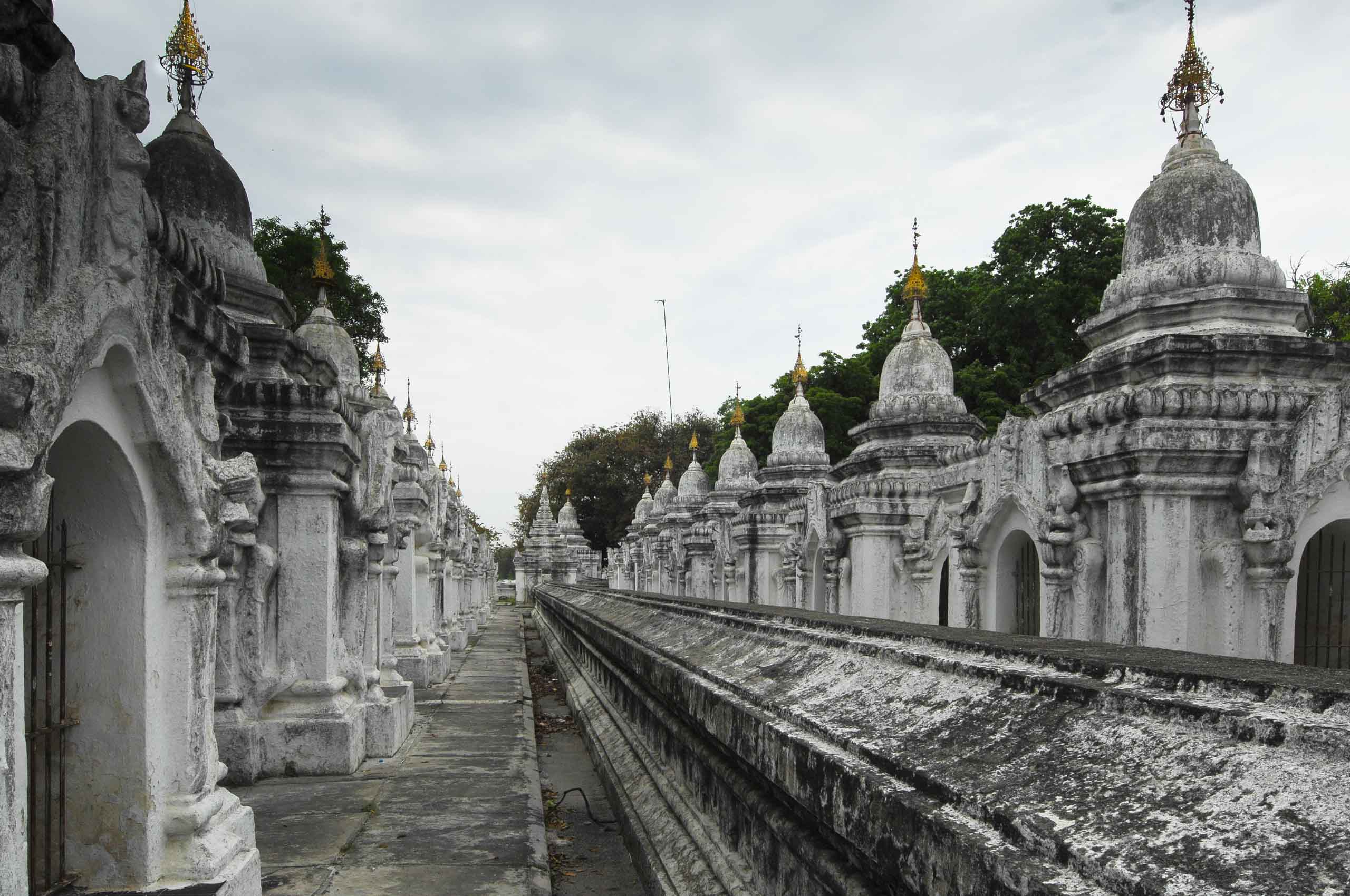 Kutodaw Pagoda, world largest book. 729 stupas each containing one marble slab.