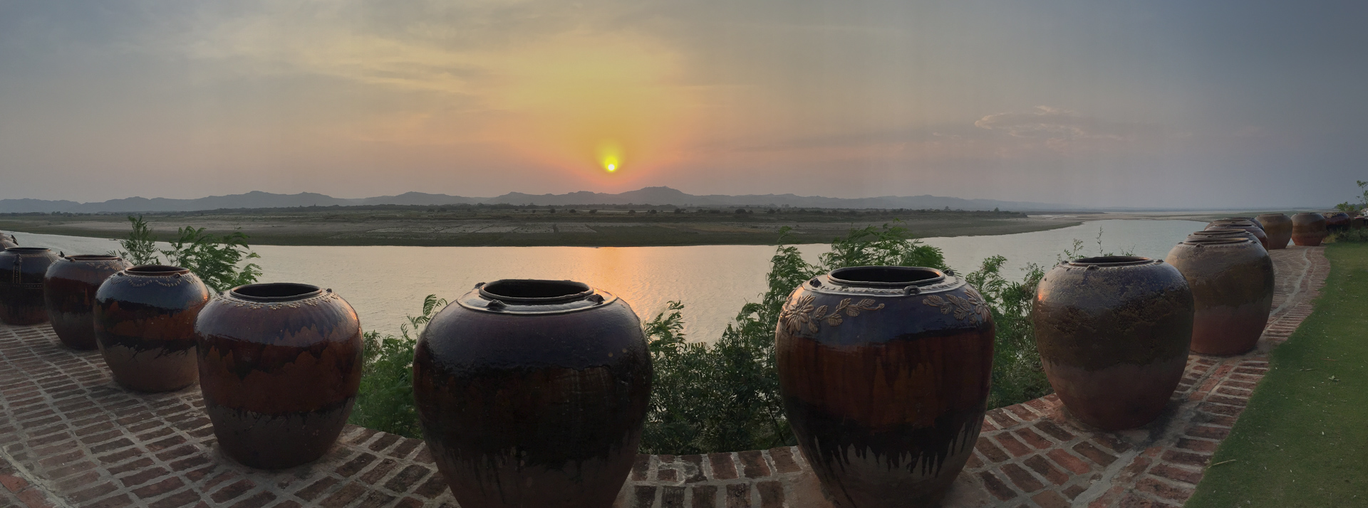 Restaurant at the shore of Irrawaddy River, Bagan