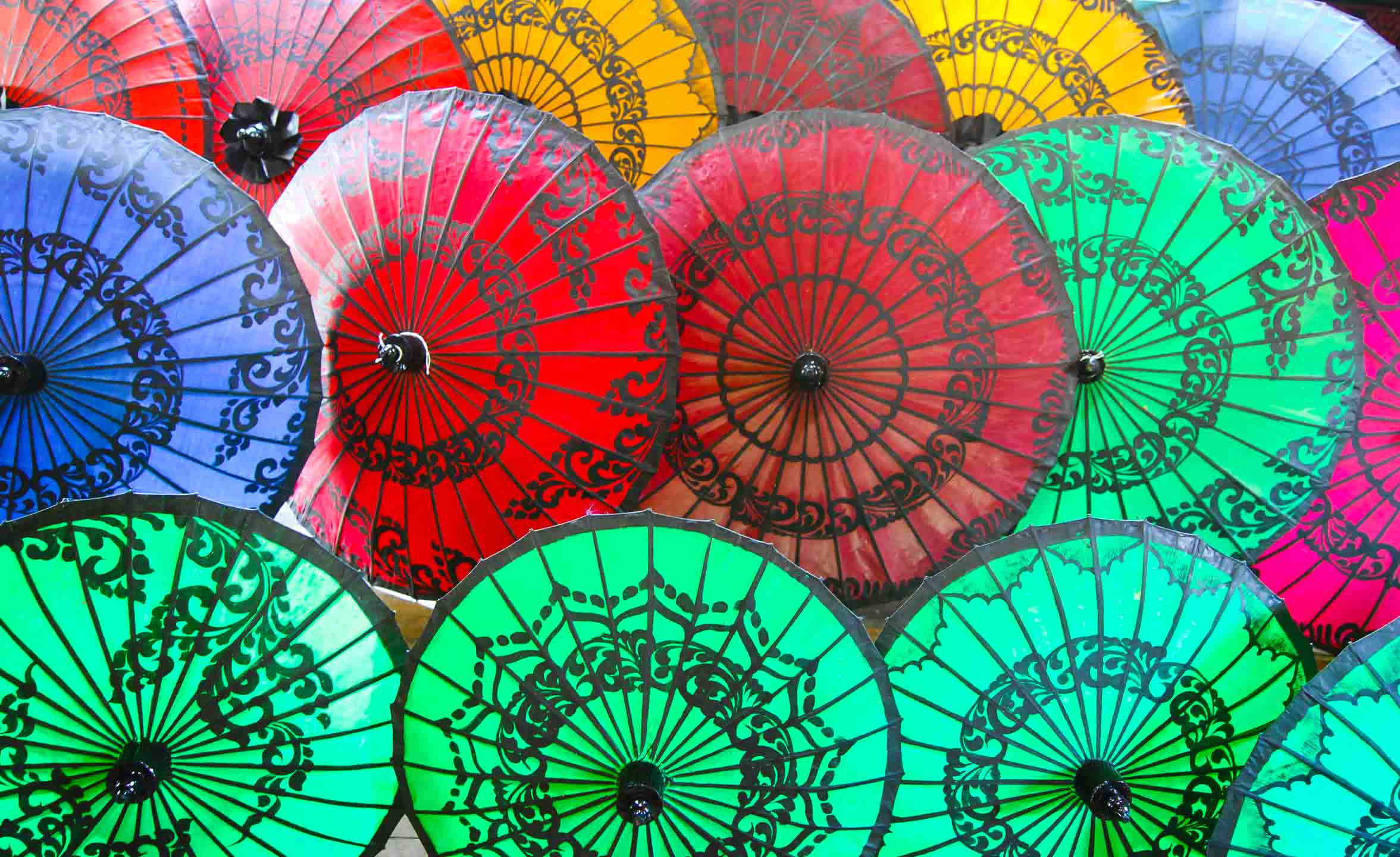 Handmade umbrellas, Inle Lake