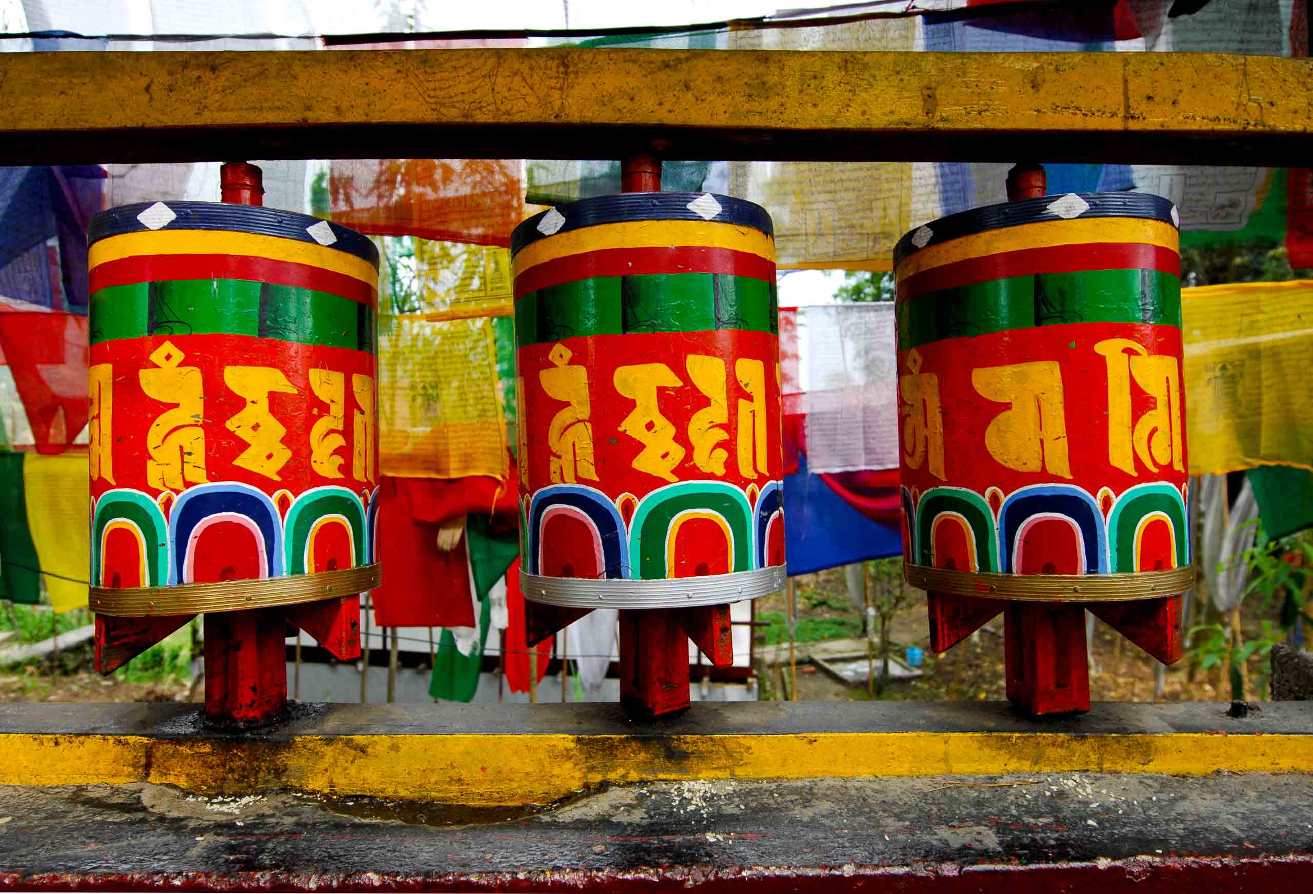 Prayer mills, Enchey Monastery, Gangtok