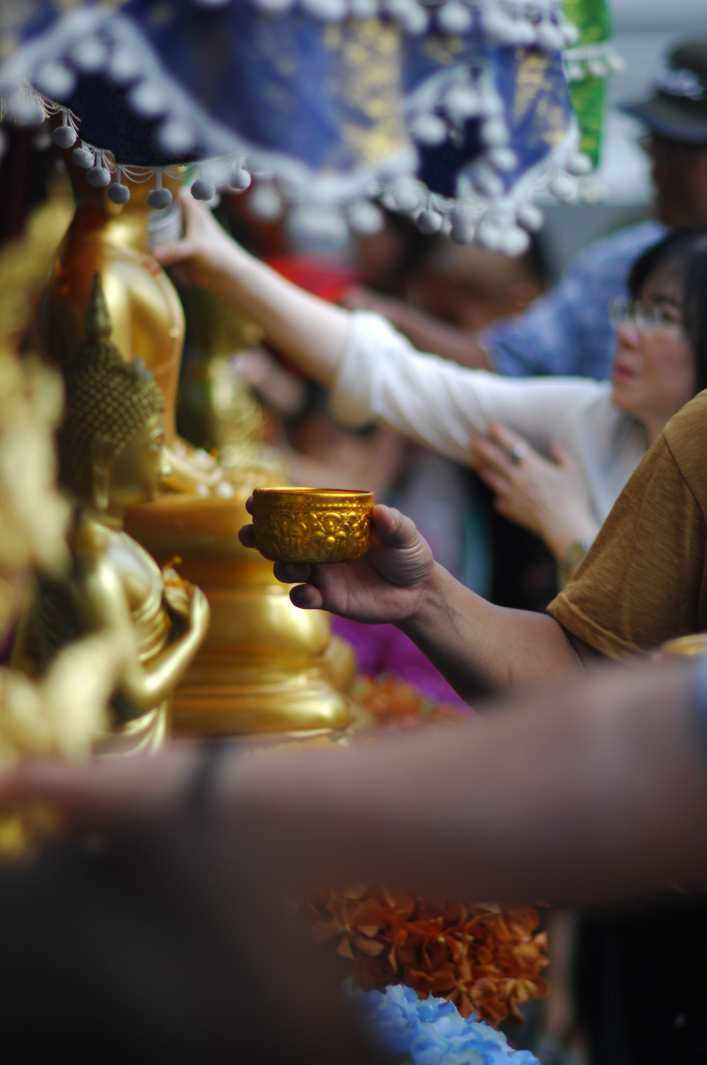 Songkran at Wat Pho, Bangkok