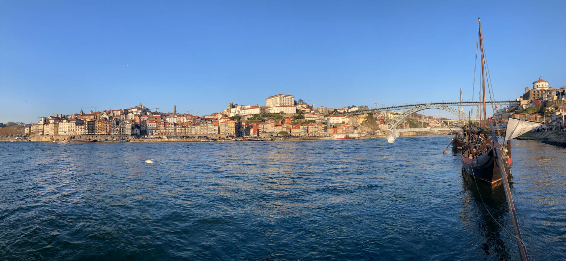 Blick von Cais de Gaia über den Duoro auf Ribeira