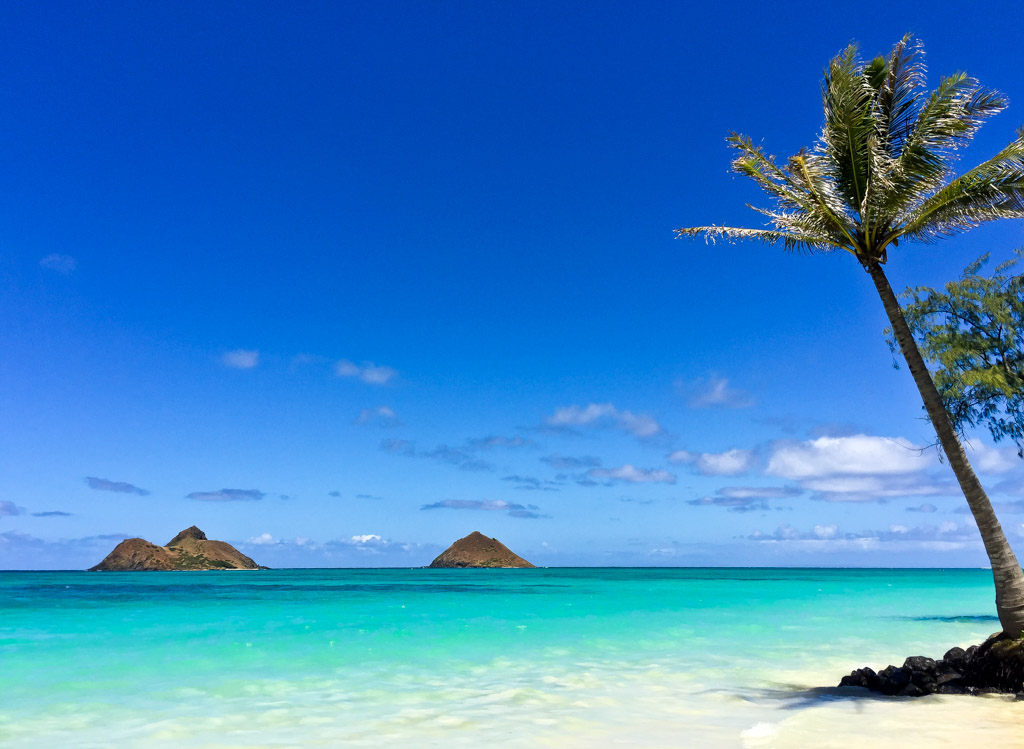 Mokulua Island and Moku Iki from Lanikai Beach