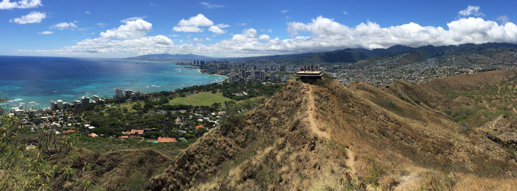 Honolulu and Waikiki Beach from Diamond Head