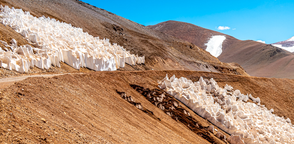 Büßereis am Paso Agua Negra, Argentinien