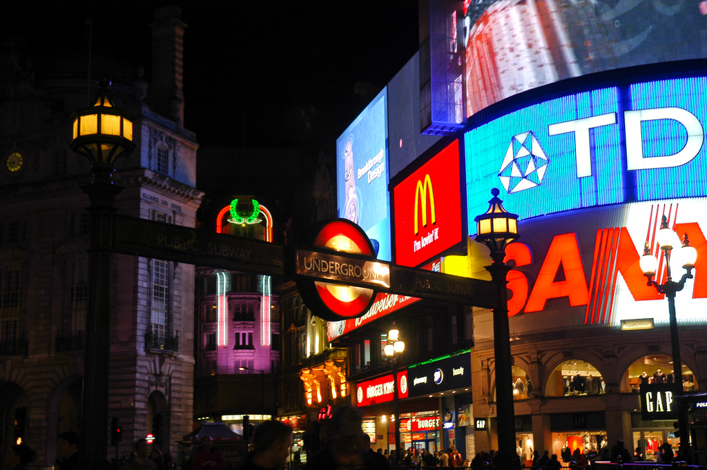 Piccadilly Circus at night