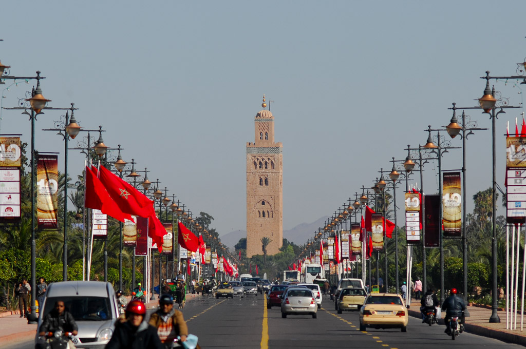 Avenue de la Ménara mit Koutoubia Moschee