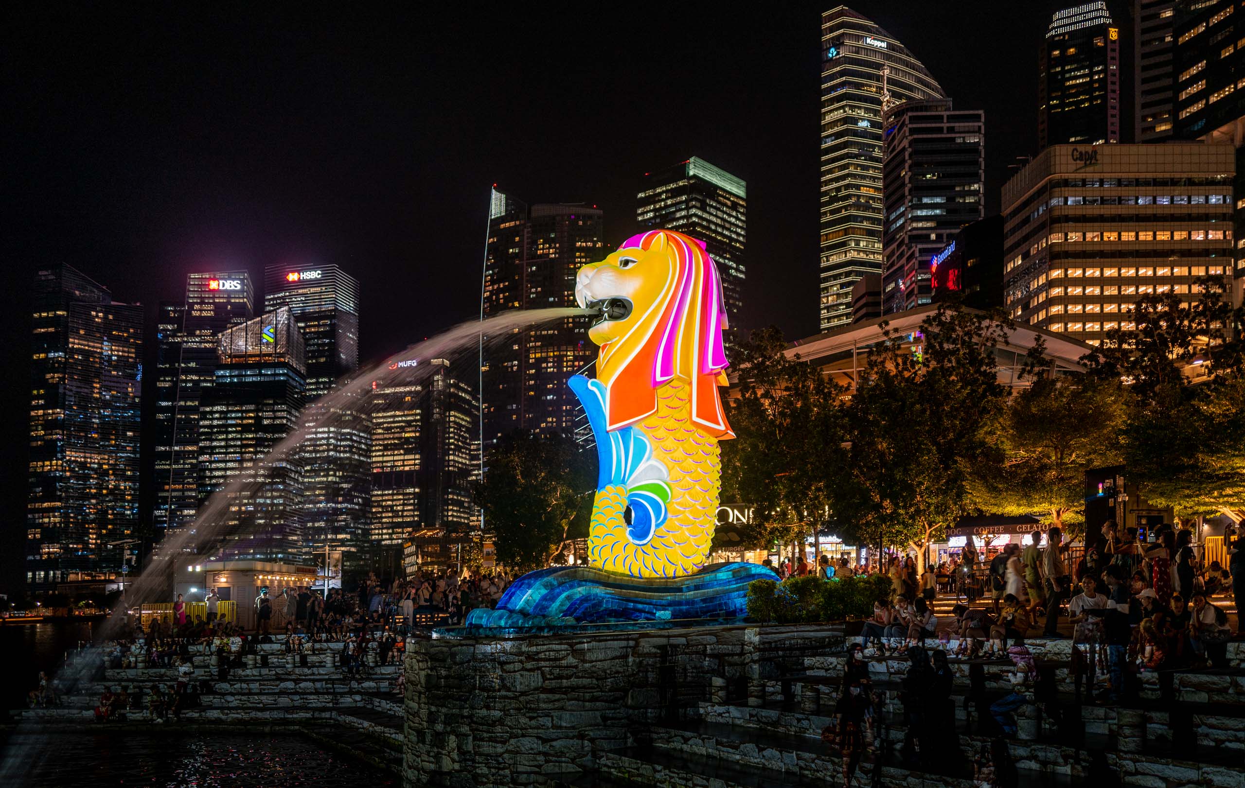 Illuminated Merlion, Singapur
