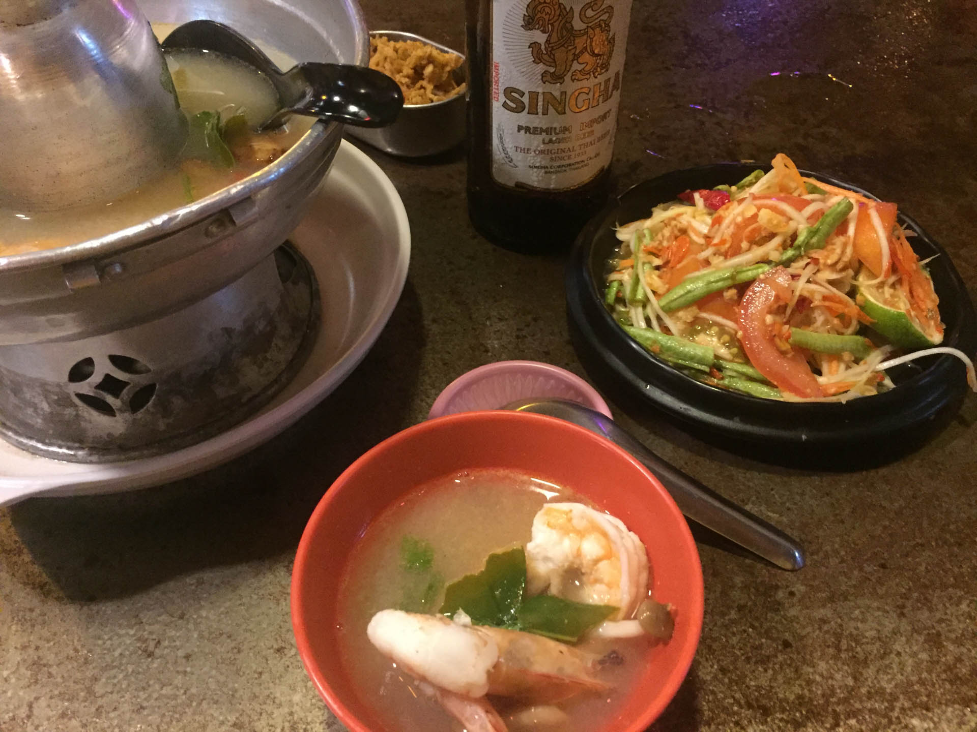 Papaya Salad and Tom Yam Gung