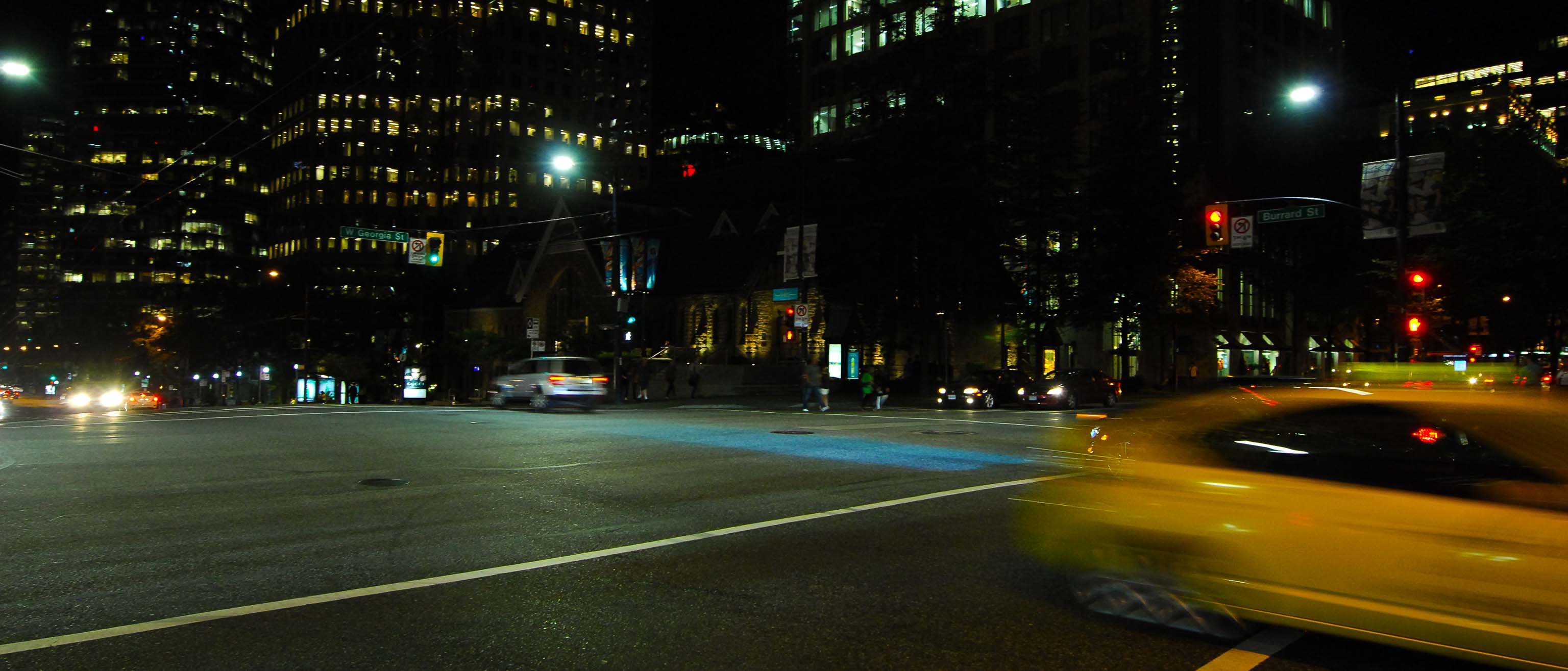 Burrard St. at night, downtown